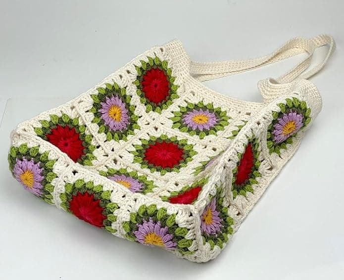 Women Handmade Crochet Handbag | Handcrafted Handbags For Daily, Cotton Bag Office and Causal Use Multicolor
